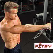 1 - Fitsy V Shape Tricep Rubber Bar - AR2515, Silver and Black