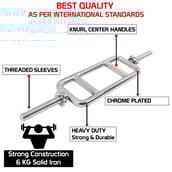 3 - Fitsy Rectagular Shape Tricep Bar,  Silver 