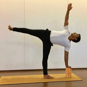 3 - Fitsy Wooden Yoga Block, Brown 2PC 23 x 15 x 7.5 cm