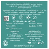 10 - Swachhta Instant Hand Sanitizer Gel Refill Pack,  Fragrance Free  500 ml  Kills 99.99% of Germs with Moisturizer & Vitamin E (Pack of 2) 