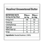 supplement - The Butternut Co. Hazelnut Butter Unsweetened,  Creamy  0.2 kg 