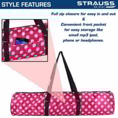 3 - Strauss Yoga Mat Bag (Full Zip), Polka Dots Pink 28 Inch