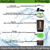 3 - Strauss Spider Shaker Bottle,  Green  500 ml 