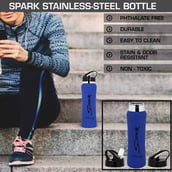 4 - Strauss Spark Stainless Steel Bottle,  Rubber Finish Blue  750 ml 