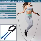 4 - Strauss Adjustable Skipping Rope,  Blue  Free Size 