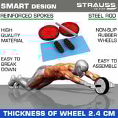3 - Strauss Double Exercise Wheel,  Red  560 g 