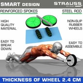 4 - Strauss Double Exercise Wheel,  Green  560 g 