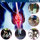 7 - Strauss Dual Strap Knee Support,  Black  Free Size 