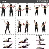 4 - Strauss Yoga Resistance Band, Red and Black Free Size