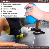 3 - Strauss Dual Yoga Massage Ball,  Blue 