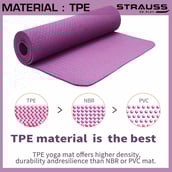 Strauss TPE Eco Friendly Yoga Mat,  Purple  6 mm 