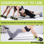 2 - Strauss Ab Exerciser with 6 Levels Resistance,  Green and Black  Free Size 