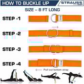 4 - Strauss Yoga Belt,  Orange  6 Feet 