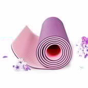 Strauss TPE Eco Friendly Dual Layer Yoga Mat, Pink 6 mm