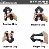 2 - Strauss Adjustable Hand Grip Strengthener with Counter,  Black 