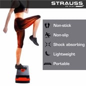 3 - Strauss Aerobic Stepper,  Black and Red  Free Size 