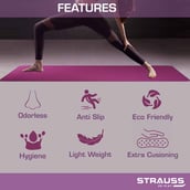 4 - Strauss TPE Eco Friendly Dual Layer Yoga Mat, Pink 6 mm