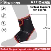 3 - Strauss Ankle Support,  Black  Medium 