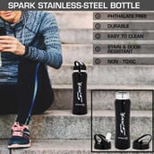 3 - Strauss Spark Stainless Steel Bottle,  Metal Finish Black  750 ml 