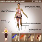 1 - Strauss Wooden Skipping Rope,  Red  Free Size 