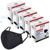1 - INLIFE E95 4 Layer Protection Mask,  Black (Pack of 5) Medium 