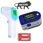 Fitup Life Thermogun and Oximeter Combo,  White & Blue 