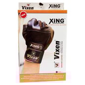Vixen Leather Gloves,  Black  Ajustable 