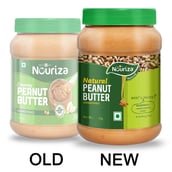 OldNew - Nouriza Peanut Butter 100% Natural Unsweetened,  1 kg  Crunchy 