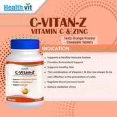 indication - Healthvit C-Vitan Z Vitamin C(500mg) and Zinc,  60 tablet(s)  Unflavoured 