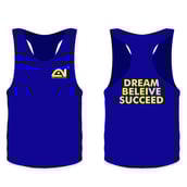 BackFront - Absolute Nutrition Dry Fit Gym Sando for Men,  Blue  Small 