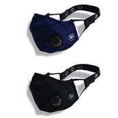 Zero Risque Antivirus and Antibacterial Respiratory Valve Face Mask,  Black & Blue (Pack of 2) 