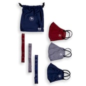 1 - Zero Risque Reusable Face Masks for Teenagers Pack of 3,  Red, Blue & Grey 