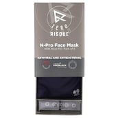 2 - Zero Risque Anti Fogging N Pro Face Mask with Nose Pin,  Black & Blue (Pack of 2) 