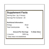 supplement - Healthfarm Elite Series 100% Pure L Leucine,  0.22 lb  Unflavoured 