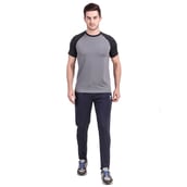 4 - Fitinc Dobby Stretchable Trackpant for Men with Two Zipper Pockets,  Navy Blue  Small 