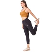 7 - Fitinc Premium Stretchable Trackpant with Zippers Pockets for Women,  Navy Blue  Small 