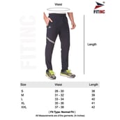 6 - Fitinc NS Polycotton Lycra Jogger with Both Side Zip Pockets, Navy Blue Medium