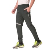 1 - Fitinc NS Polycotton Lycra Jogger with Both Side Zip Pockets,  Grey  Medium 