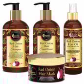 Oriental Botanics Red Onion Hair Combo Pack,  4 Piece(s)/Pack  Shampoo 300ml + Conditioner 300ml + Hair Oil 200ml + Hair Mask 200ml 
