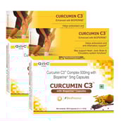 GHC Curcumin C3 Complex 500mg with Bioperine 5mg,  60 capsules 