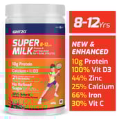 3 - Gritzo Supermilk Young Athletes (8-12 yrs) with Shaker Combo,  400 g  Natural Double Chocolate 