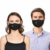 Strauss Unisex Anti-Bacterial Protection Mask with Vent,  Small, Black 
