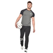 5 - Fitinc Cotton Double Strip Designed Trackpant with Both Side Zipper,  Black  Medium 