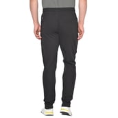 4 - Fitinc White Striped Cotton Trackpant with Both Side Zipper, Black Large