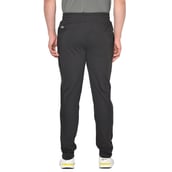 5 - Fitinc Side Striped Cotton Trackpant with Both Side Zipper Pockets,  Black  Large 