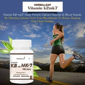 3 - HerbalLeaf Vitamin K2 As MK7,  Unflavoured  120 tablet(s) 