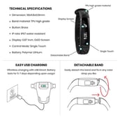 4 - MevoFit Slim HR Fitness Band, Black