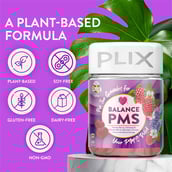 4 - Plix Goodbye PMS,  60 gummies  Raspberry 