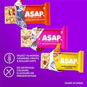 2 - ASAP Healthy Granola Bars,  6 bar(s)  Dark Choco Almond, Fruits & White Choco, Cashew Caramel 