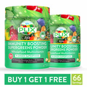 Plix Immunity Boosting Supergreens Powder,  Lemon (Pack of 2)  0.44 lb 